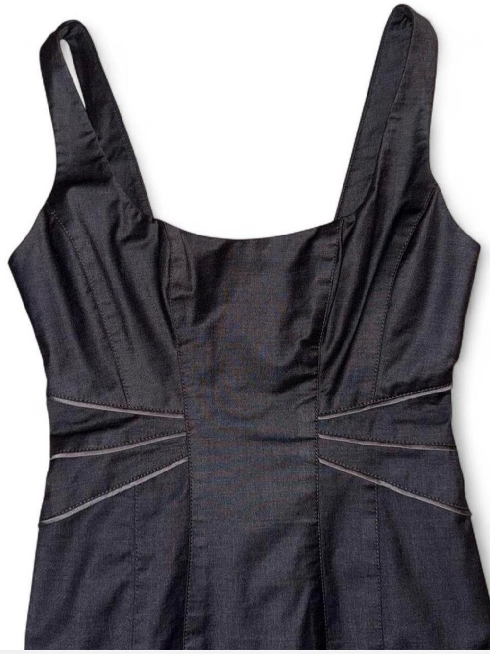 bebe Wool Dark Grey Bodycon Dress with Paneled Seams